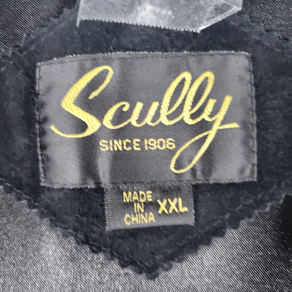 Scully‎ Suede Leather Vest Mens XXL Black Western Cinch Back Embossed Buttons - Picture 6 of 13
